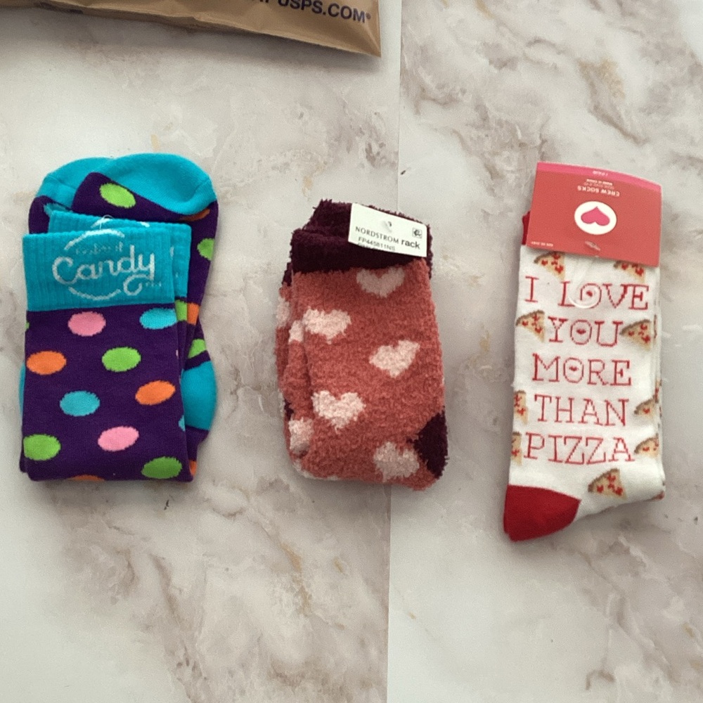 pink peach  Nordstrom with 2 free pairs of cute womens adult socks